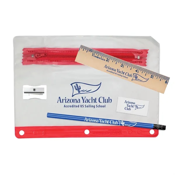 Red color option for Clear Translucent School Kit