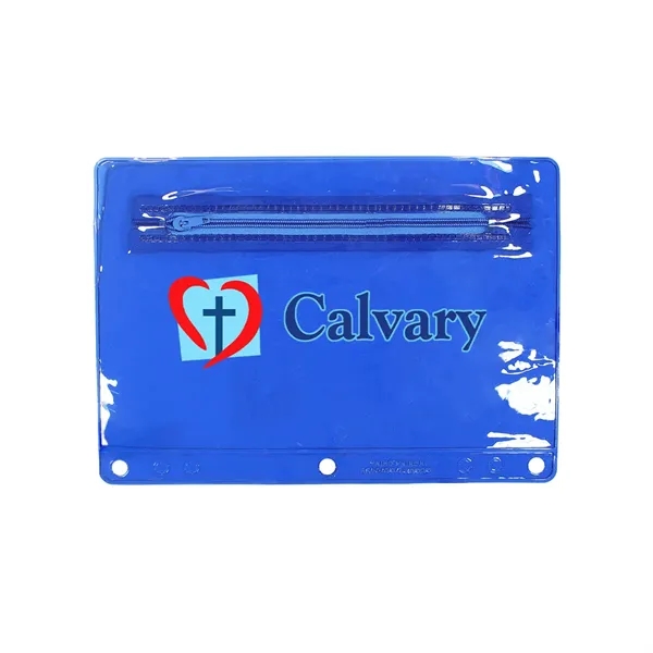 Trans Blue color option for Premium Transparent Vinyl Zippered Pack, Full Color Digital