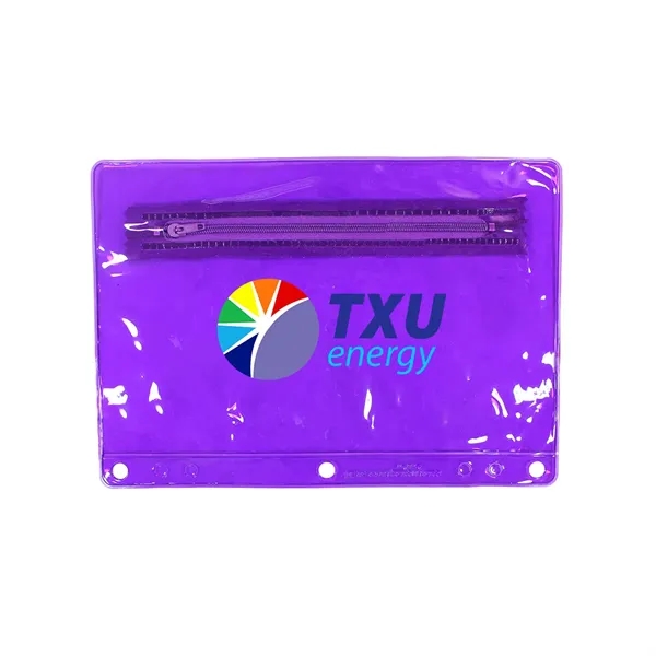 Trans Purple color option for Premium Transparent Vinyl Zippered Pack, Full Color Digital