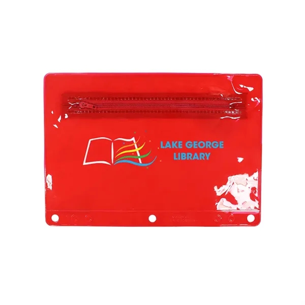 Trans Red color option for Premium Transparent Vinyl Zippered Pack, Full Color Digital