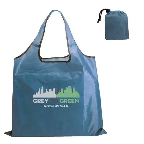 Steel Blue color option for Rpet Fold Away Carryall, Full Color Digital