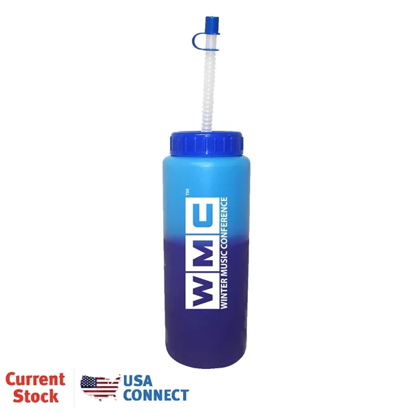 Blue To Purple color option for Mood™ 32 Oz. Sports Bottle With Flexible Straw