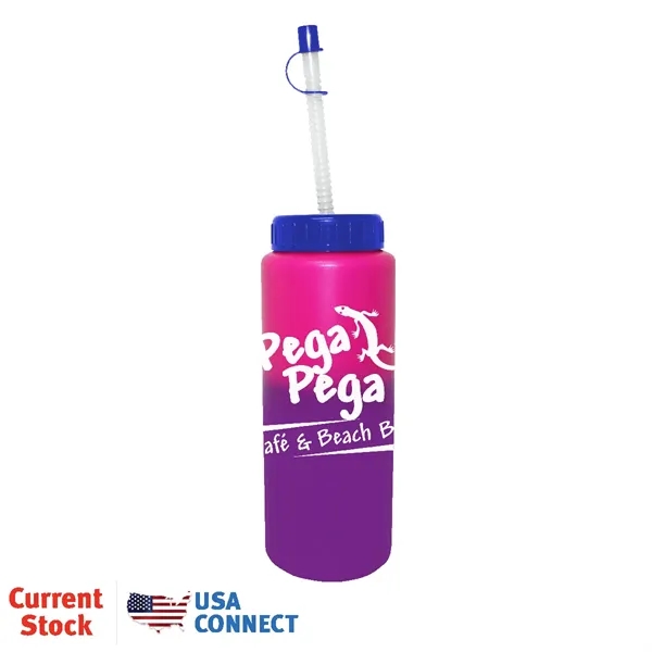 Pink To Purple color option for Mood™ 32 Oz. Sports Bottle With Flexible Straw
