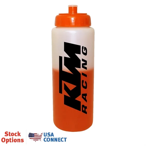 Frosted To Orange color option for Mood™ 32 Oz. Sports Bottle With Push 'N Pull Cap