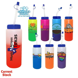 Photo of Mood™ 32 Oz. Sports Bottle With Flexible Straw, Full Color