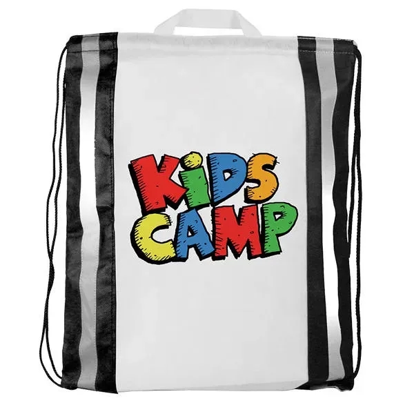 White color option for Nw Reflective Drawstring Backpack, Full Color Digital
