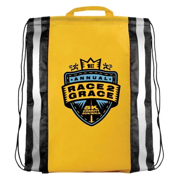 Yellow color option for Nw Reflective Drawstring Backpack, Full Color Digital