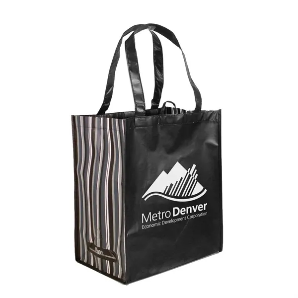 Black color option for Rpet Striped Tote Bag