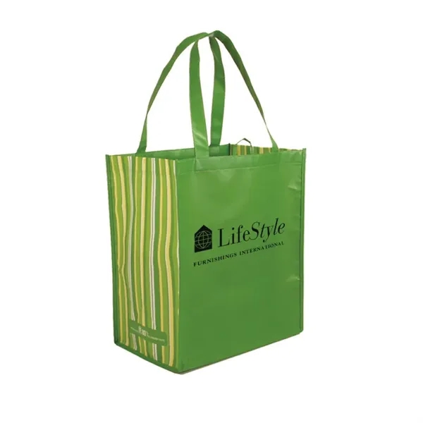 Green color option for Rpet Striped Tote Bag