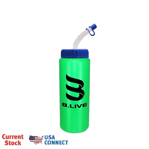 Neon Green color option for 32 Oz. Sports Bottle With Flexible Straw