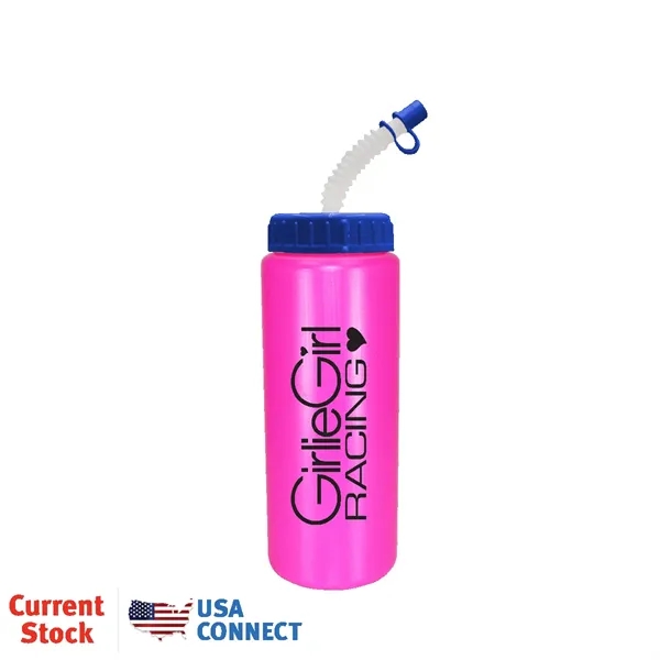 Neon Pink color option for 32 Oz. Sports Bottle With Flexible Straw
