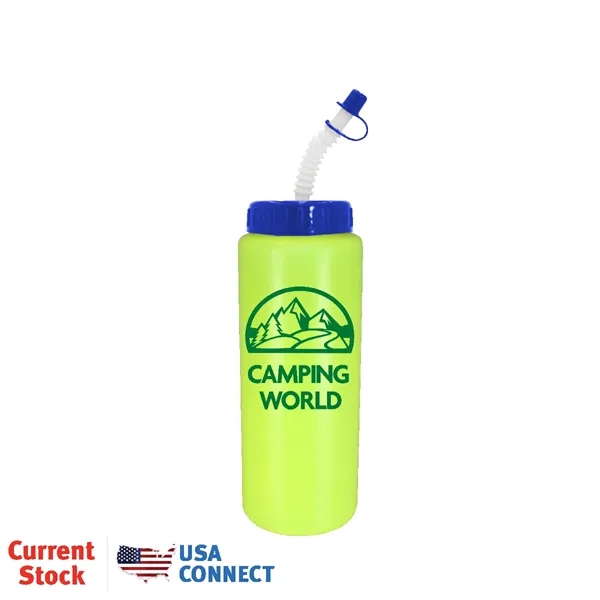 Neon Yellow color option for 32 Oz. Sports Bottle With Flexible Straw