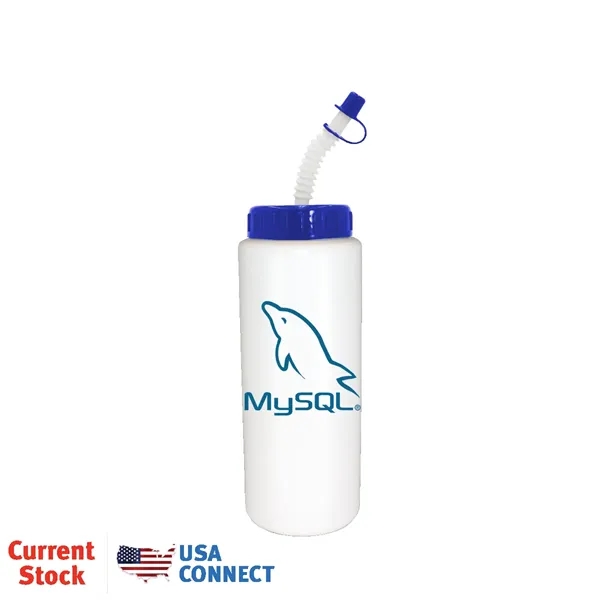 White color option for 32 Oz. Sports Bottle With Flexible Straw