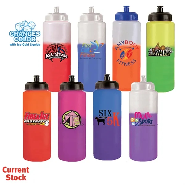 Frosted To Purple color option for Mood™ 32 Oz. Sports Bottle With Push 'N Pull Cap, Full Col
