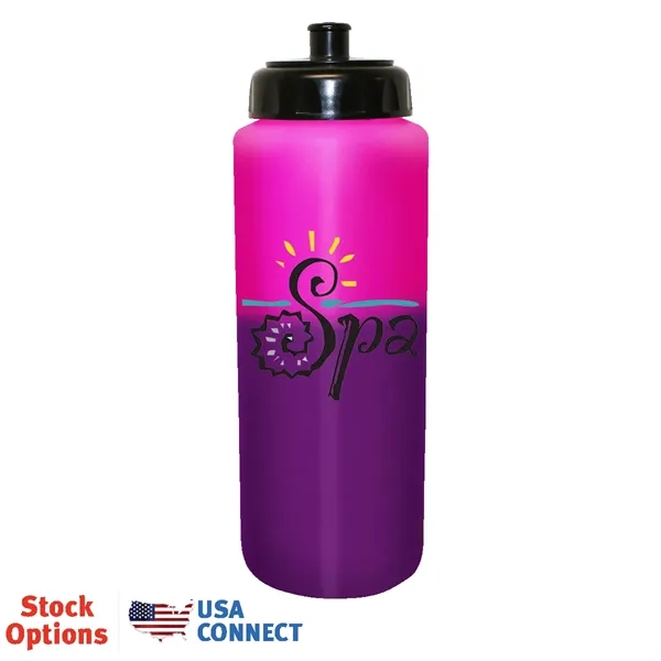 Pink To Purple color option for Mood™ 32 Oz. Sports Bottle With Push 'N Pull Cap, Full Col