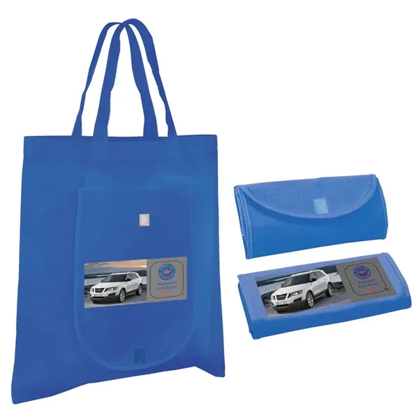 Blue color option for Nw Fold 'N Go Tote Bag, Full Color Digital
