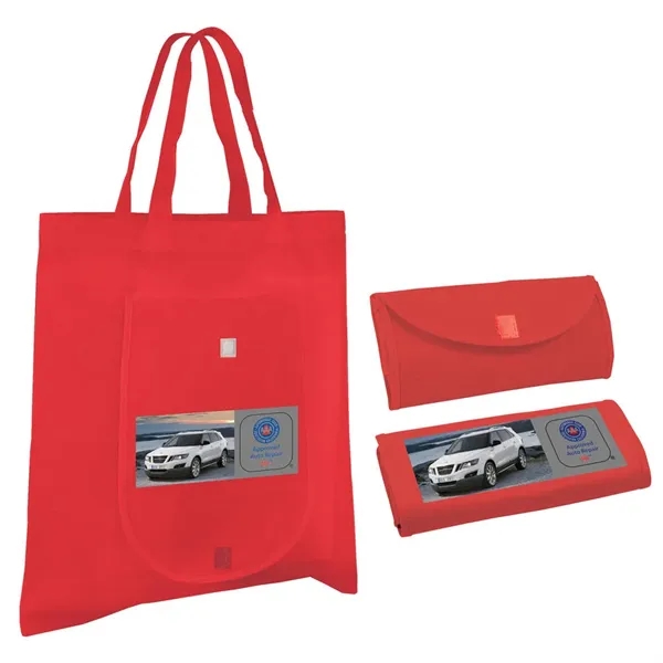 Red color option for Nw Fold 'N Go Tote Bag, Full Color Digital
