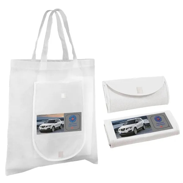 White color option for Nw Fold 'N Go Tote Bag, Full Color Digital