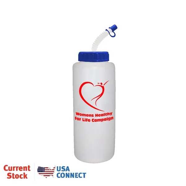 Frosted color option for 32 Oz Grip Bottle With Flexible Straw