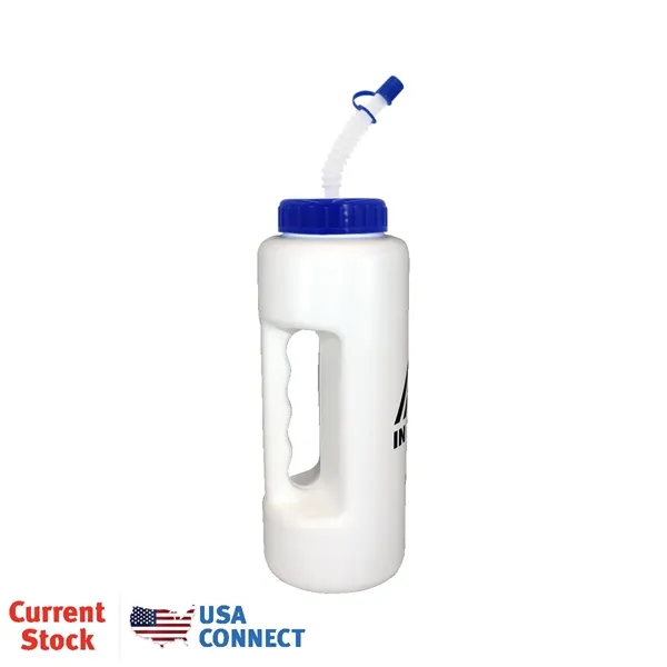 White color option for 32 Oz Grip Bottle With Flexible Straw