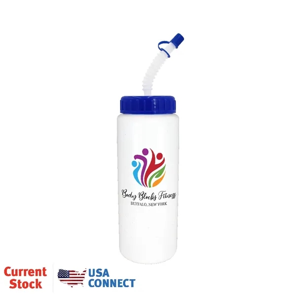 Granite color option for 32oz. Sports Bottle With Flexible Straw, Full Color Digital