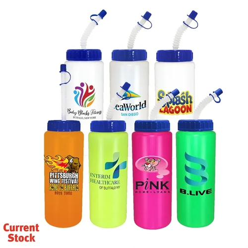 Main photo of 32oz. Sports Bottle With Flexible Straw, Full Color Digital