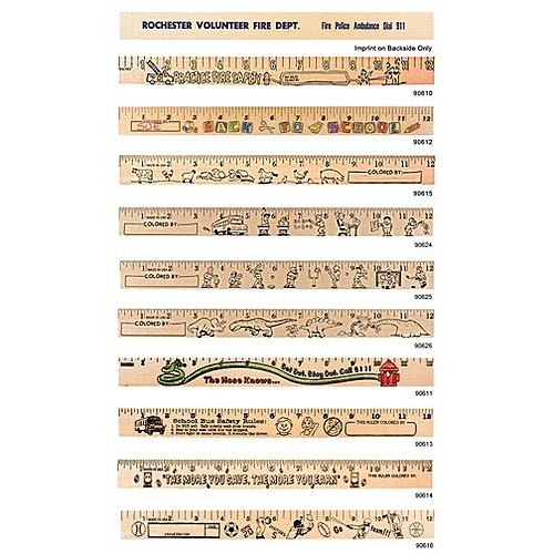 Main photo of Sports "U" Color Rulers   Natural Wood Finish