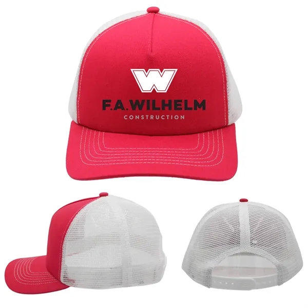 Red color option for Hype Mesh Trucker, Full Color Digital