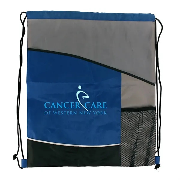 Blue color option for Varsity Drawstring Backpack, Full Color Digital