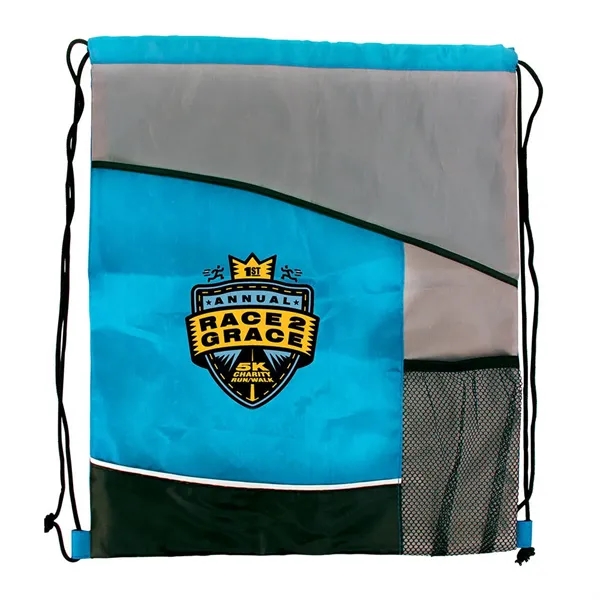 Light Blue color option for Varsity Drawstring Backpack, Full Color Digital