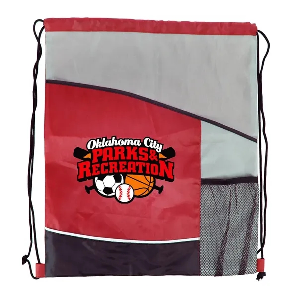 Red color option for Varsity Drawstring Backpack, Full Color Digital