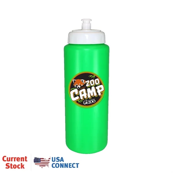 Neon Green color option for 32oz. Sports Bottle W/Push 'N Pull Cap, Full Color Digital