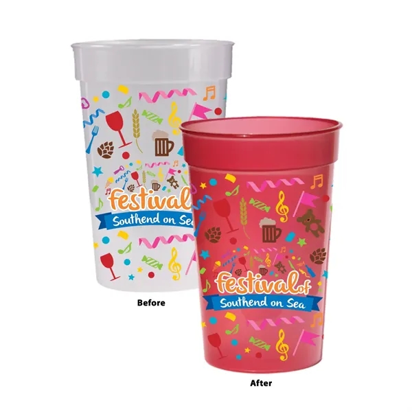 Frosted To Red color option for Sun Fun 17 Oz. Stadium Cup, Full Color Digital