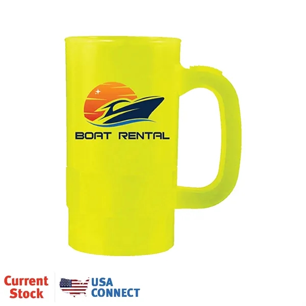 Neon Yellow color option for 14 Oz. Beer Stein (1 Side), Full Color Digital