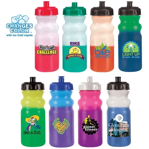 Frosted To Blue color option for Mood™ 20 Oz. Cycle Bottle, Push And Pull Cap, Full Color D