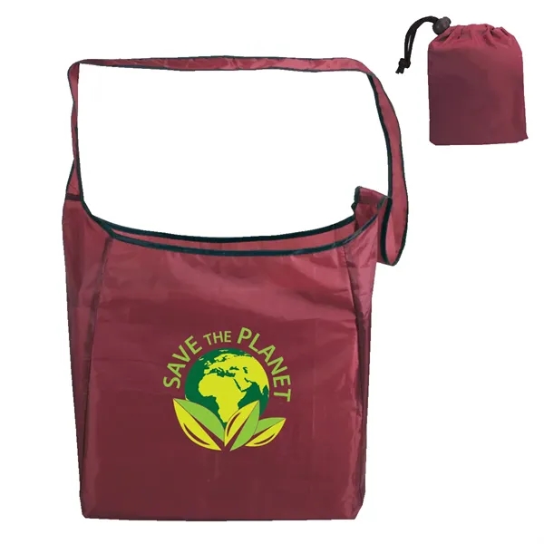 Cranberry color option for Rpet Fold Away Sling Bag, Full Color Digital