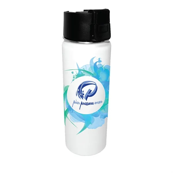 White color option for Halcyon® 20 Oz. Sport Bottle W/ Push Button Lid, Full Color