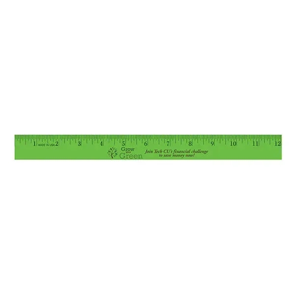 Green color option for 12" Enamel Wood Ruler, Full Color Digital