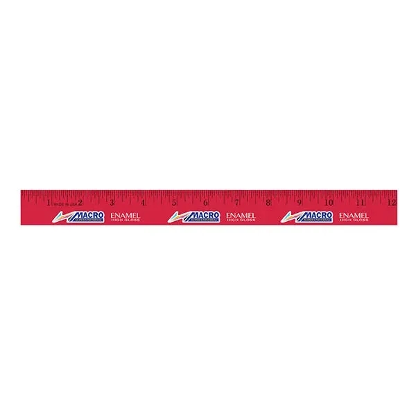 Red color option for 12" Enamel Wood Ruler, Full Color Digital
