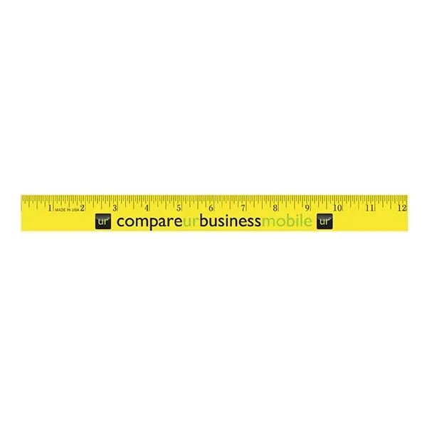 Yellow color option for 12" Enamel Wood Ruler, Full Color Digital