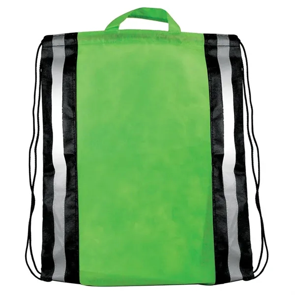 Lime Green color option for Blank, Nw Reflective Drawstring Backpack