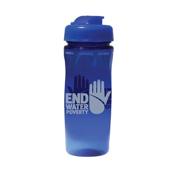 Trans Blue color option for 18 Oz. Poly Saver Pet Bottle With Flip Top Cap
