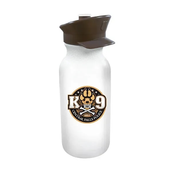 Frosted color option for 20 Oz. Value Cycle Bottle With Police Hat Push 'N Pull Cap,