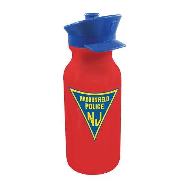 Red color option for 20 Oz. Value Cycle Bottle With Police Hat Push 'N Pull Cap,