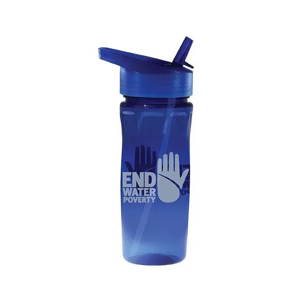 Trans Blue color option for 18 Oz. Poly Saver Pet Bottle With Straw Cap