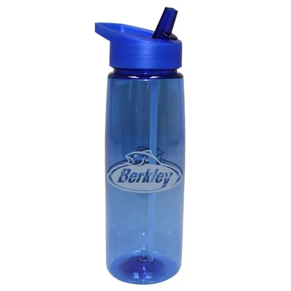 Trans Blue color option for 30 Oz. Poly Saver Pet Bottle With Straw Cap