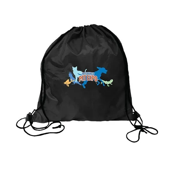 Black color option for Rpet Drawstring Backpack, Full Color Digital