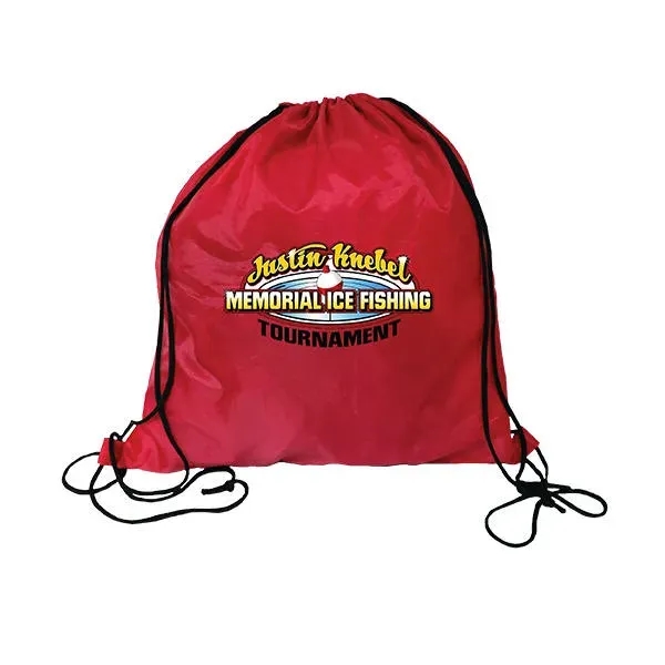 Red color option for Rpet Drawstring Backpack, Full Color Digital