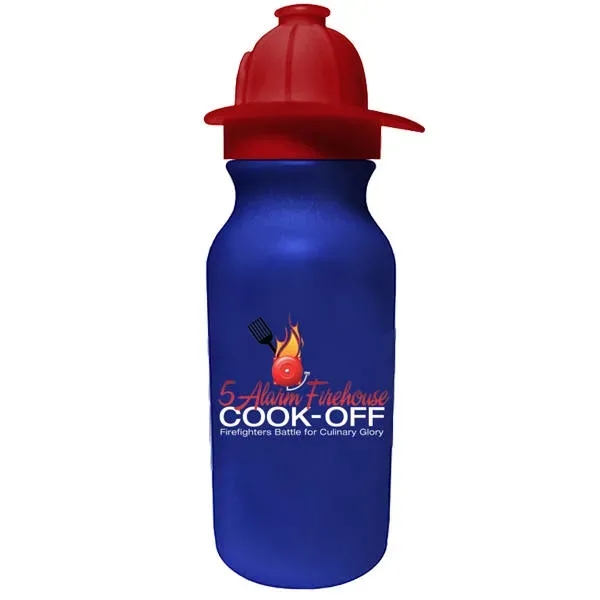 Blue color option for 20 Oz. Value Cycle Bottle With Fireman Helmet Push'n Pull Ca