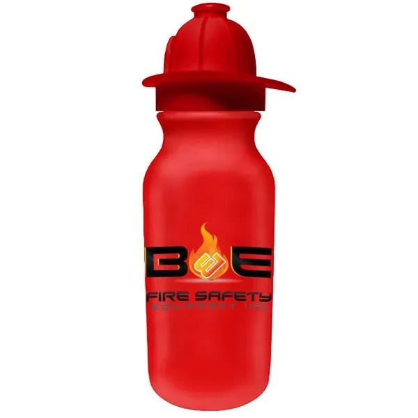Red color option for 20 Oz. Value Cycle Bottle With Fireman Helmet Push'n Pull Ca